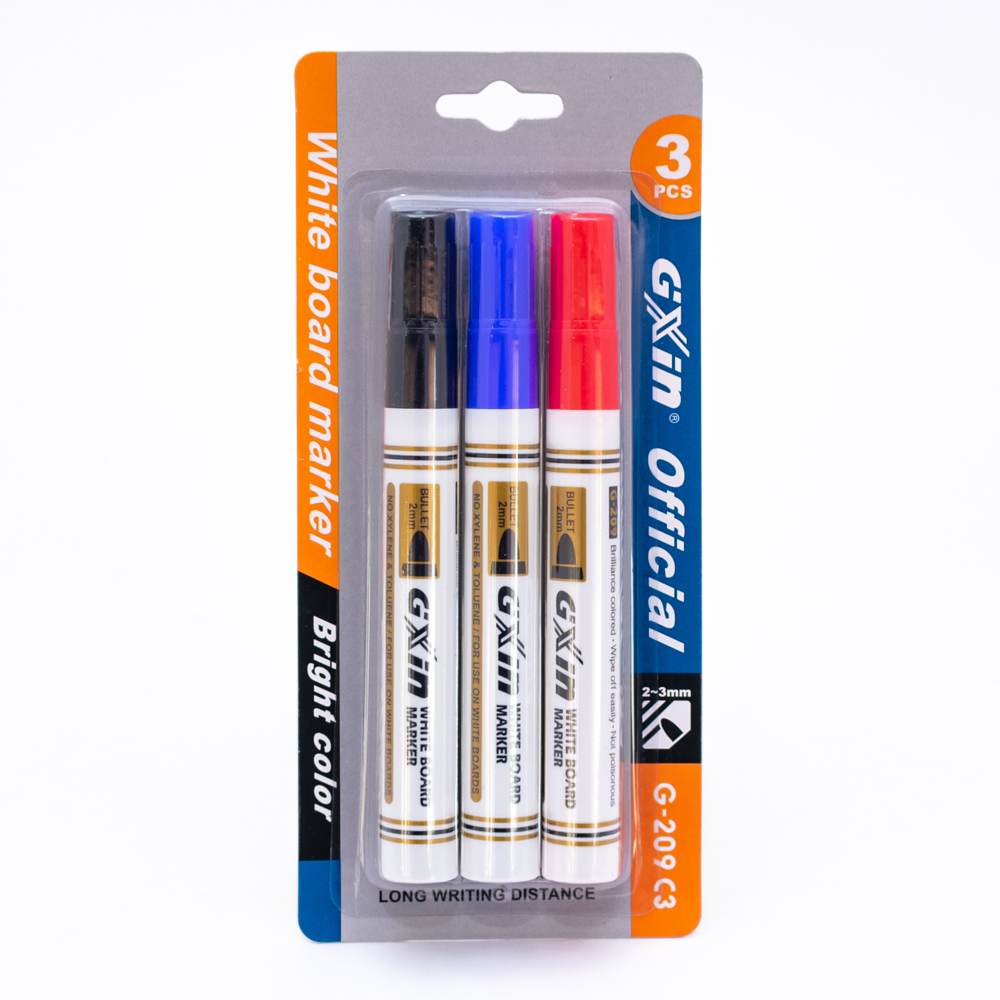 Marcador para pizarra acrílico 3pc