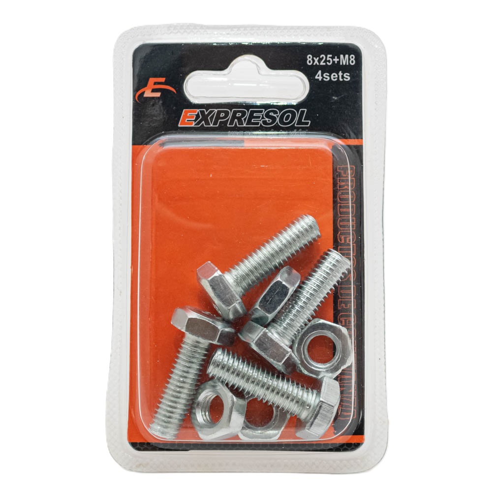 Paquete de tornillo mas tuerca 8*25+M8 EXPRESOL