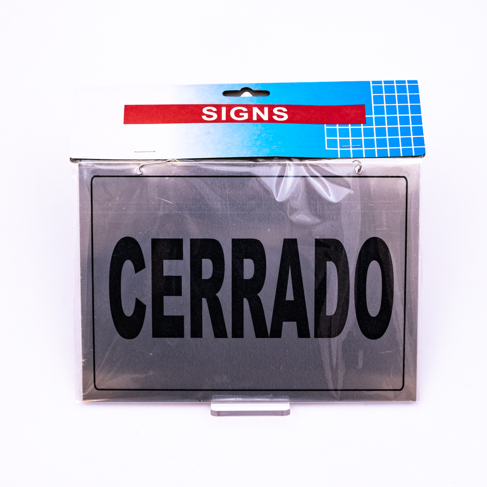 Cartel abierto cerrado 21*15cm