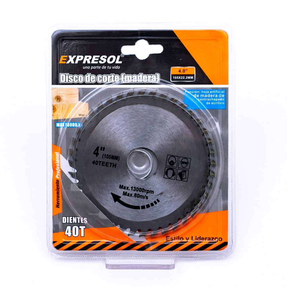 Disco de corte madera 4.0" 105X22.2mm expresol