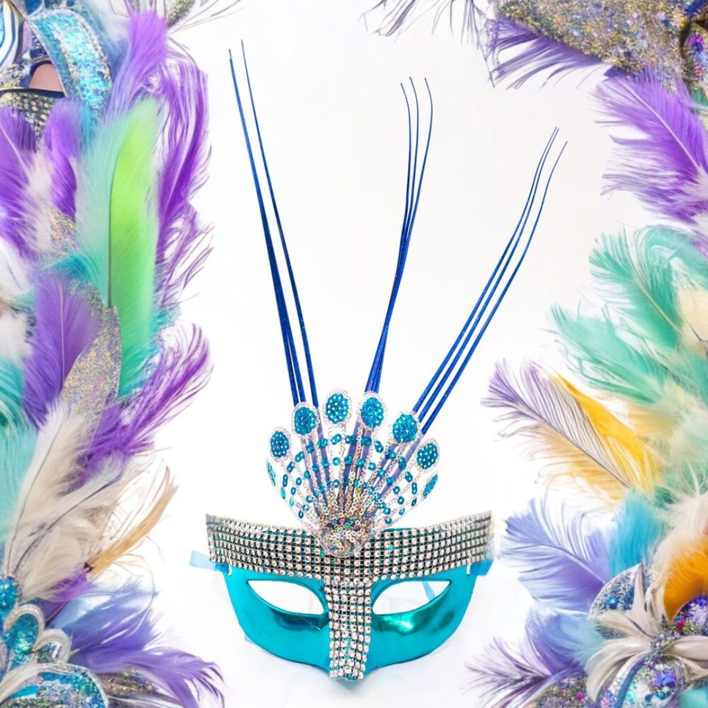 Mascara de carnaval con pluma