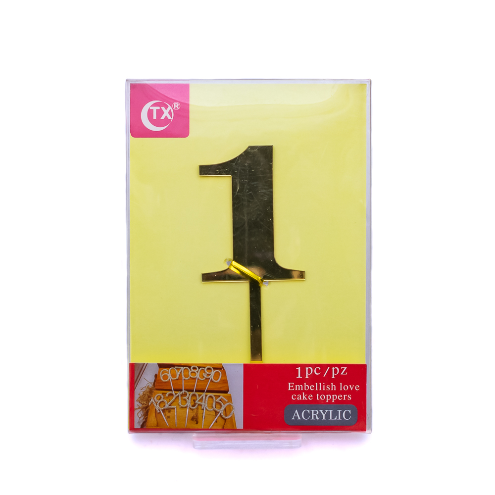 Centro de torta acrílico 1 al 9