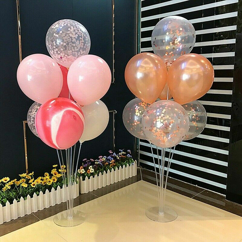 Globos con base mas soporte 7 piezas