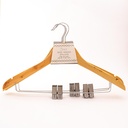 Percha de madera con pinzas 3 piezas 34cm