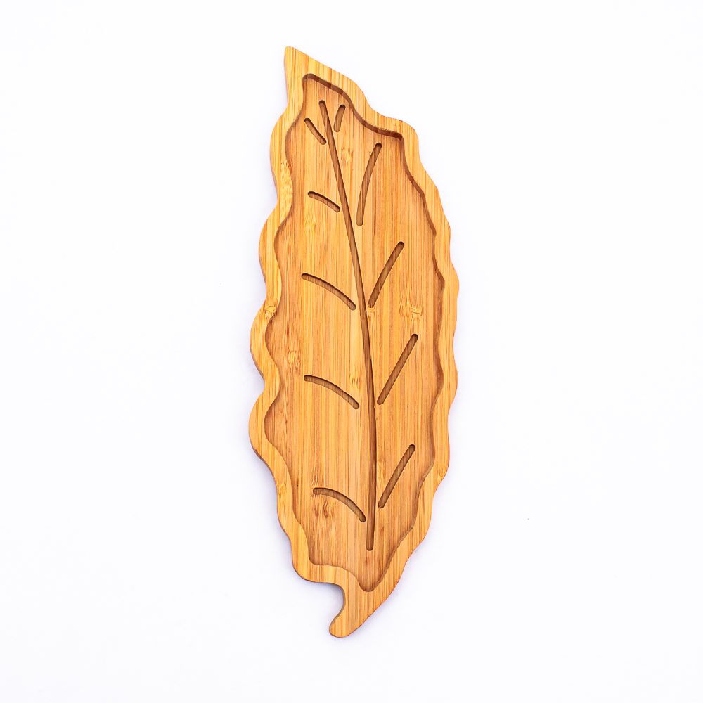 Bandeja bambu forma hoja 35*13*1.7cm