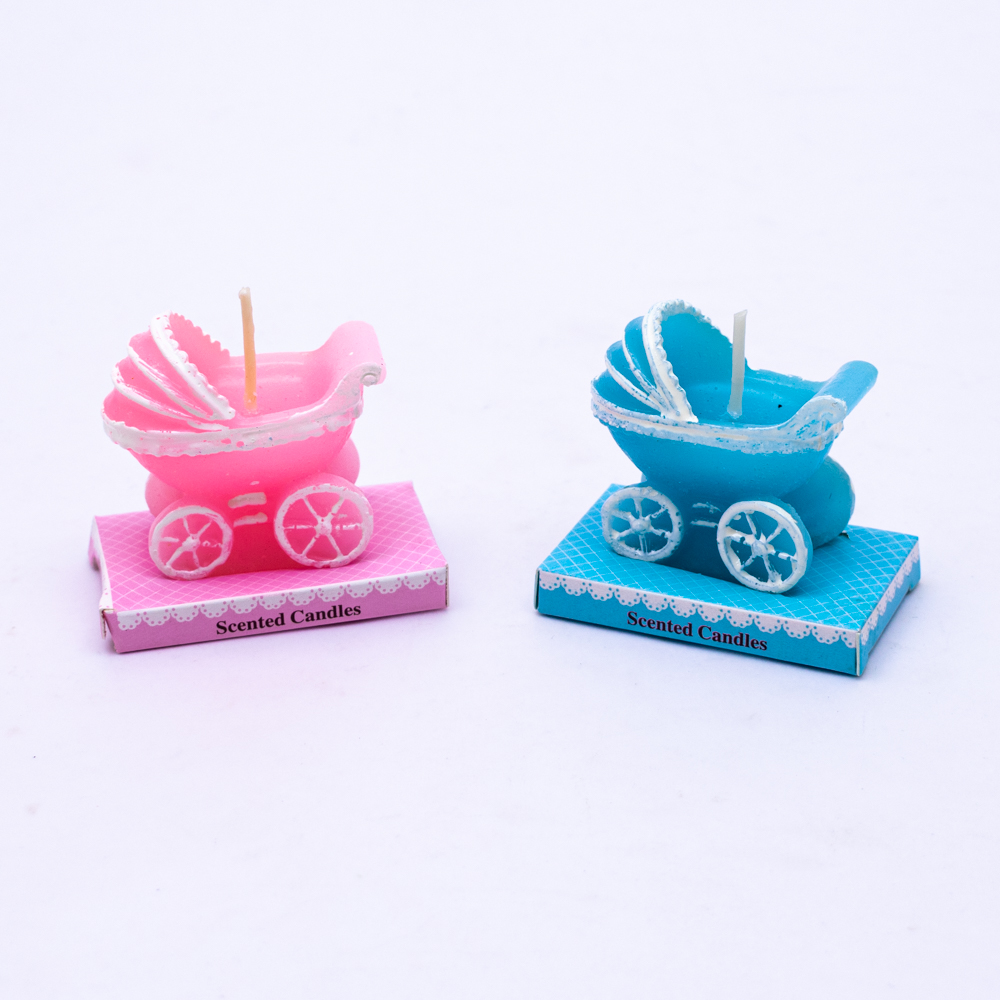 Vela baby shower diseño carrito 1pc