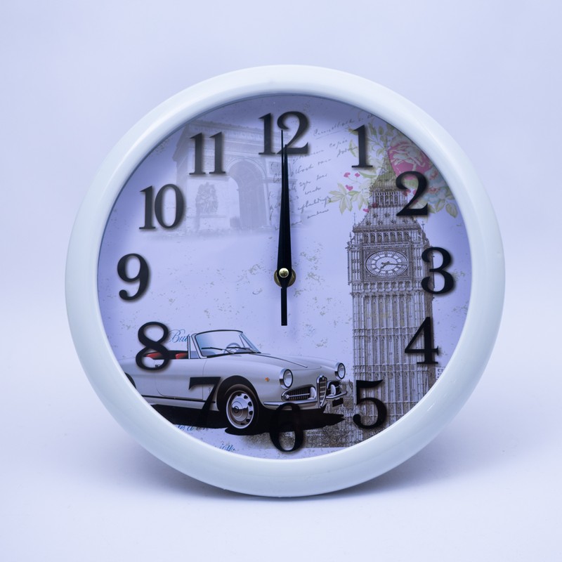 Reloj redondo diseño de autos 27cm