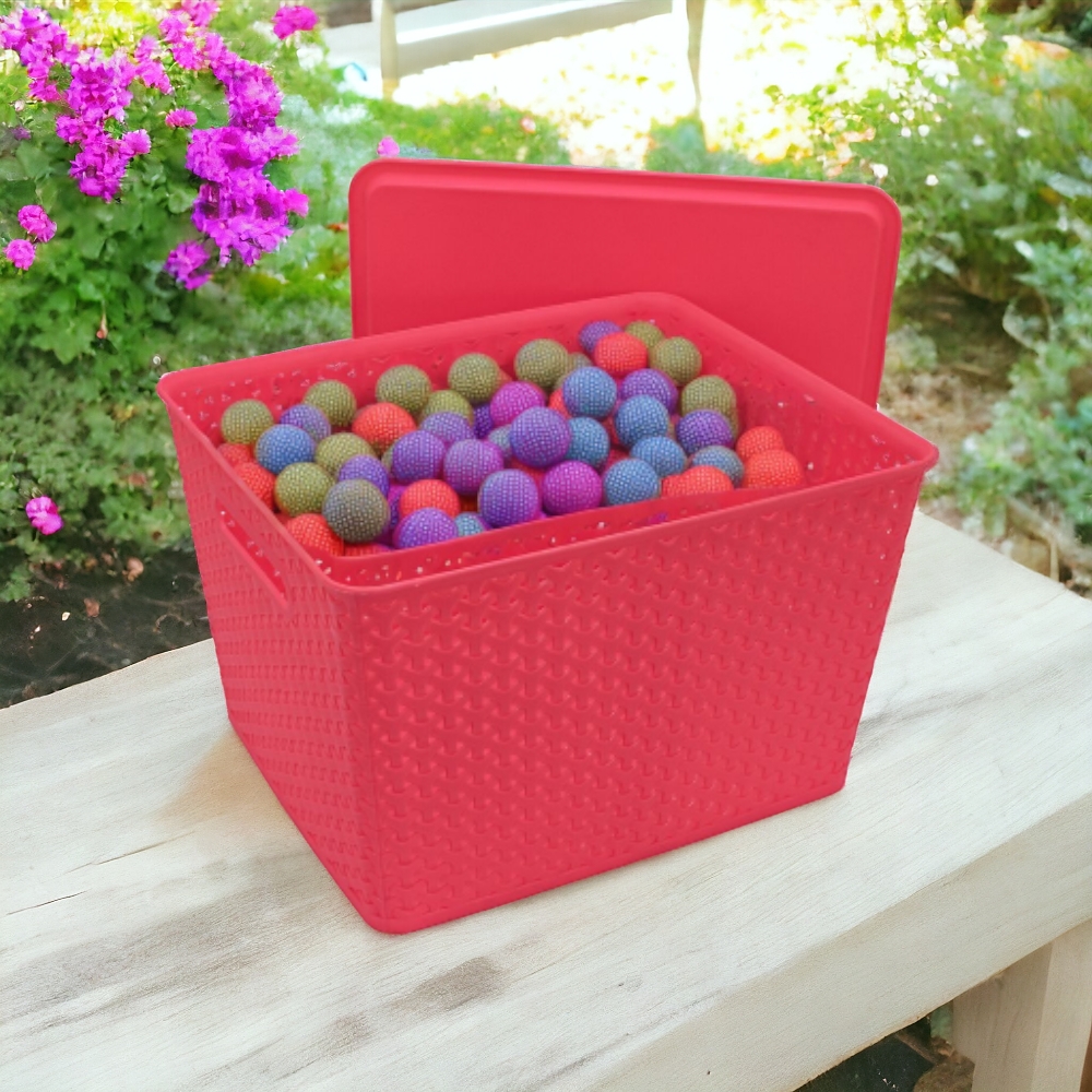 Canasta plástico con Tapa 22*25*30cm