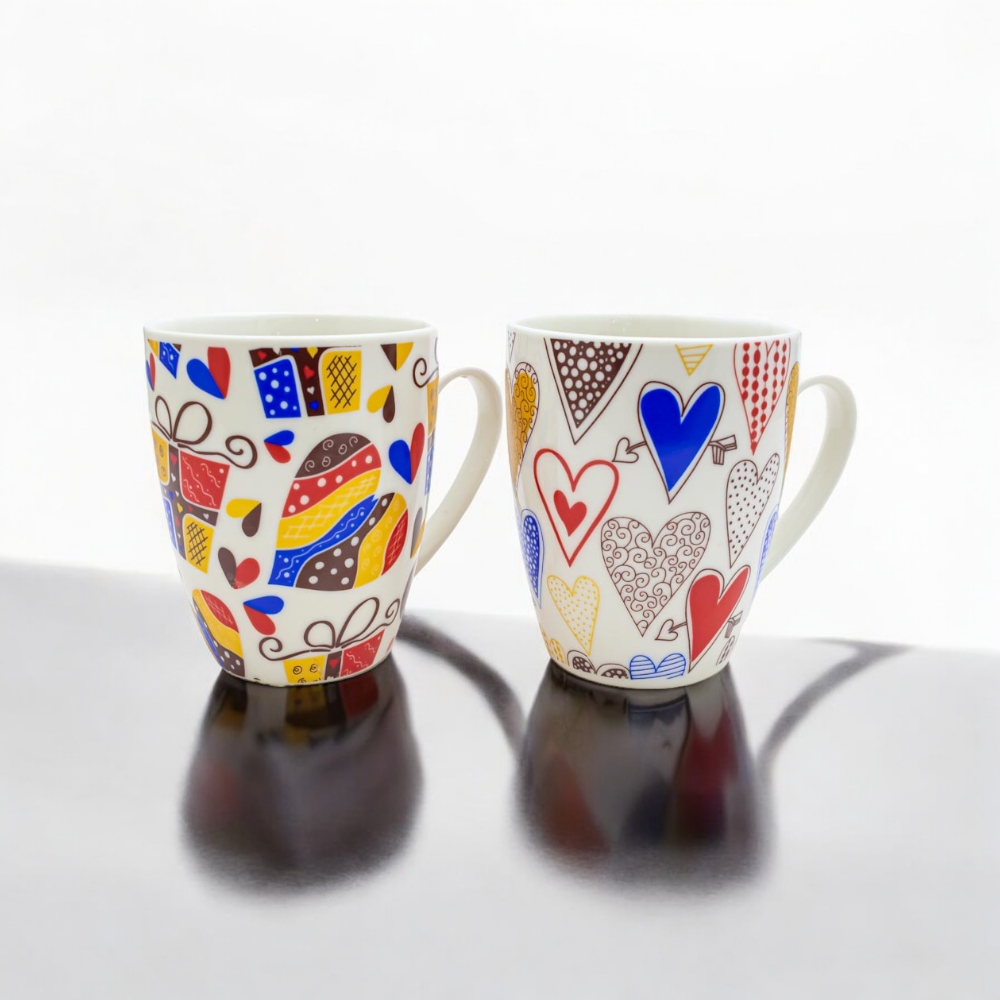 Taza diseño corazones 8.5*10.5*5.5cm