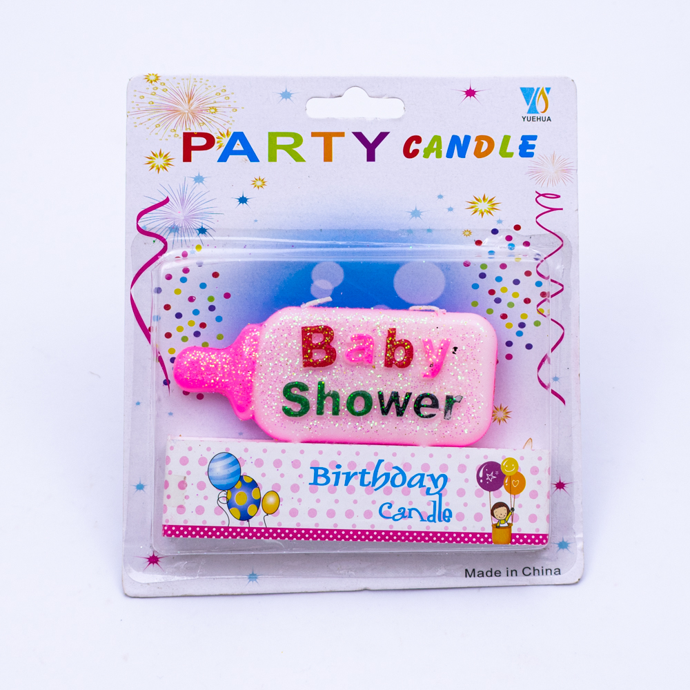 Vela baby shower forma biberon