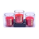 Velas en frasco 3 piezas