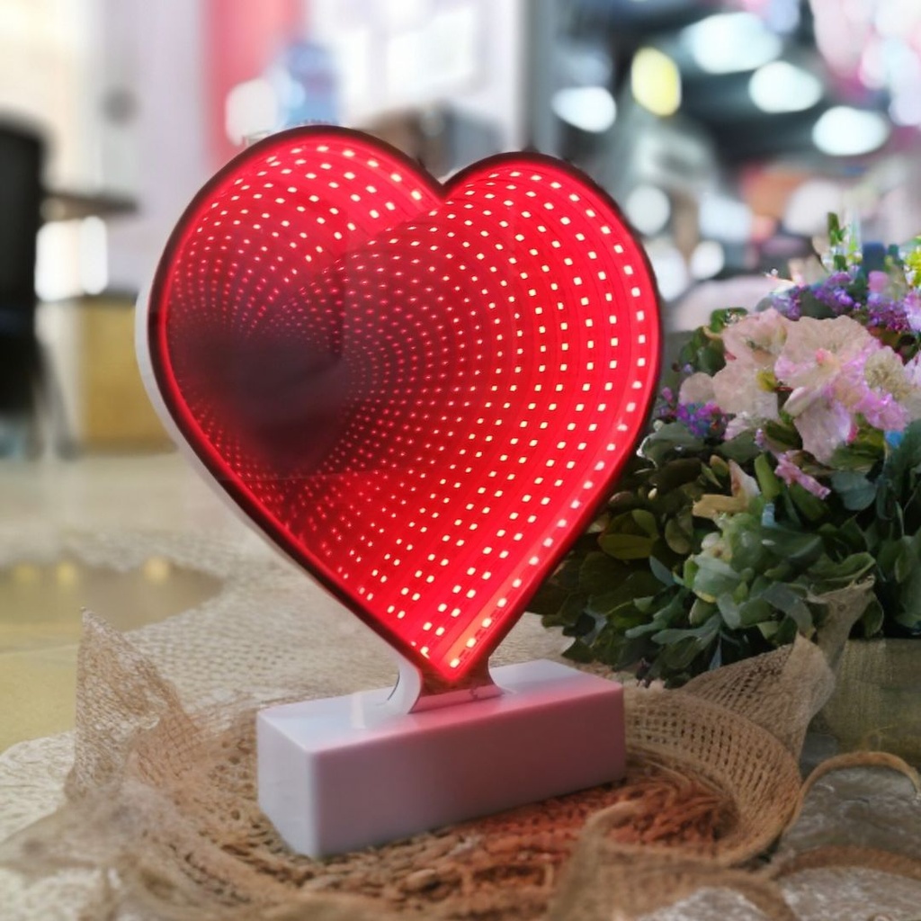 Luz led infinito 3D forma corazón