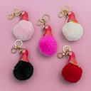 Llavero loro con pompom