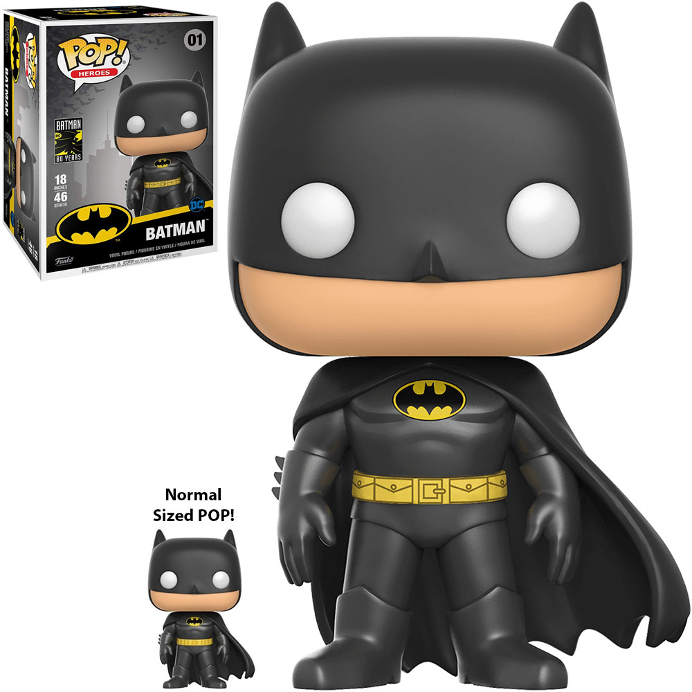 FUNKO POP HEROES DC SUPER HEROES BATMAN 80 ANIVERSARIO - BATMAN 01 SUPER TAMAÑO 18"