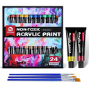 Pintura acrilica madera, vidrio, tela, papel 24pc MOBEE