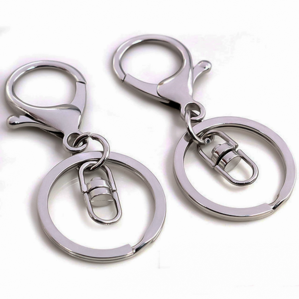 Accesorio llavero con gancho plateado 5pc