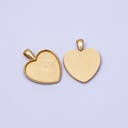 Dije de corazón en dorado 5pc