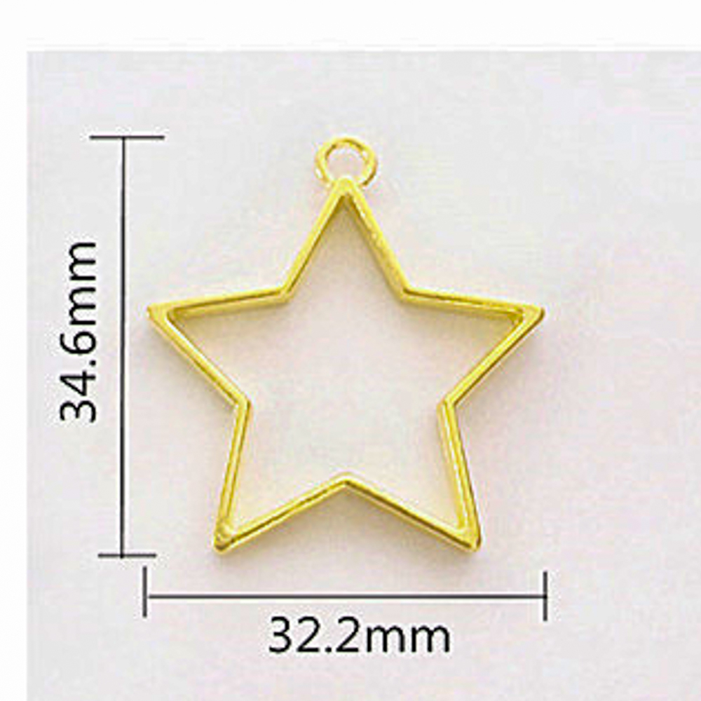 Dije estrella en dorado 5pc