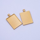 Dije rectangular en dorado 5pc