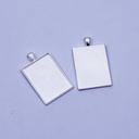 Dije rectangular en plateado 5pc
