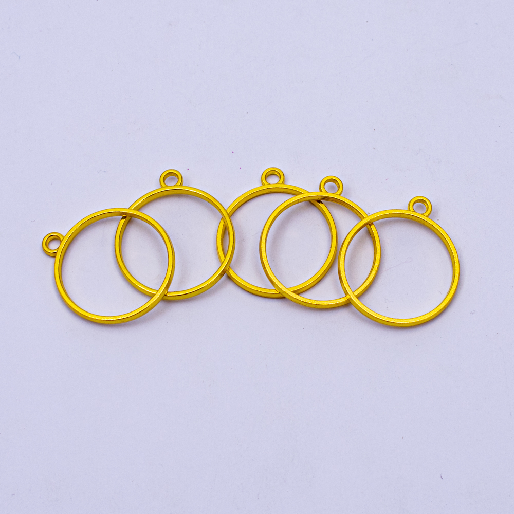 Dije redondo en dorado 25mm 5pc
