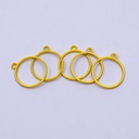 Dije redondo en dorado 2.5cm 5pc