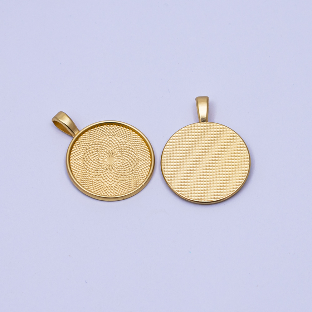 Dije redondo en dorado 5pc