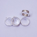 Dije redondo en plateado (ancho) 2.5cm 5pc