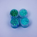 Glitter mix de 4 tonos de turquesa
