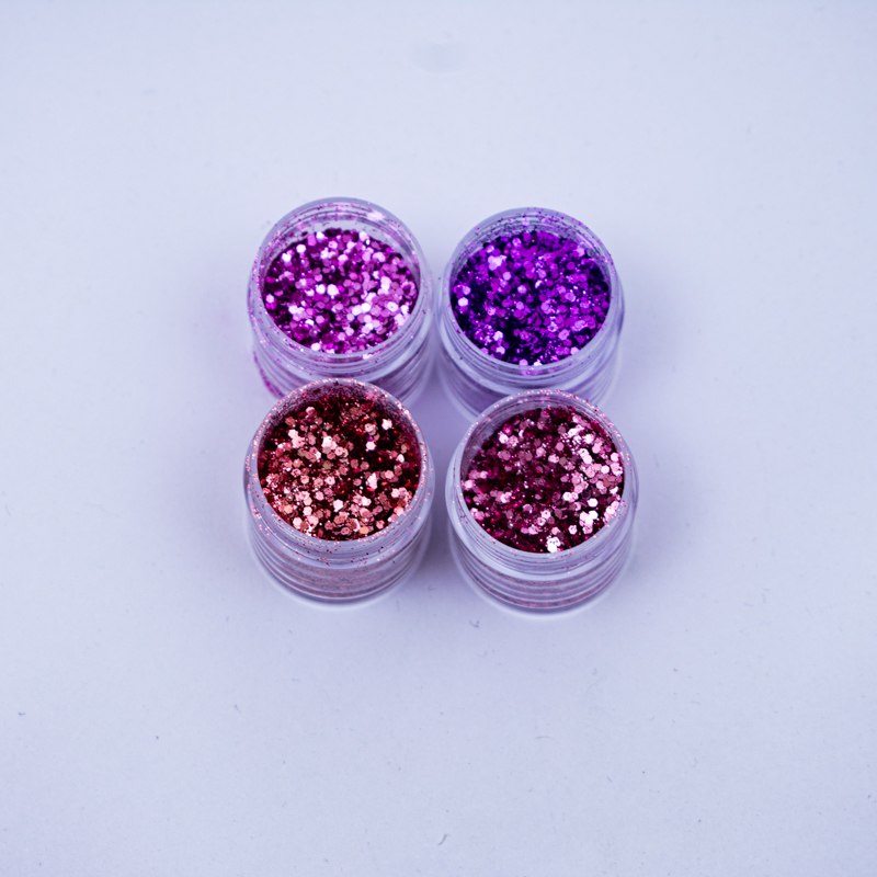 Glitter mix de 4 tonos de lila y rosa