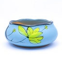 Maceta diseño liso con flores 15*15*7cm