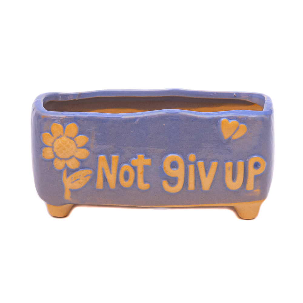 Maceta diseño not givup 12.5x4.5x6.5cm