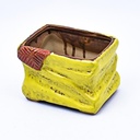 Maceta rectangular con diseño 8*10.5cm