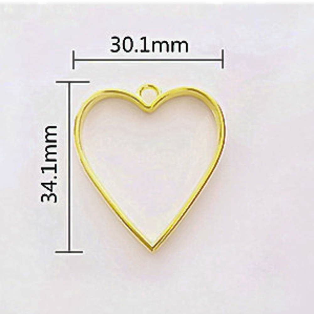 Dije de corazón en dorado 5pc