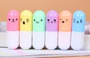 Mini resaltador colores pasteles 6 piezas