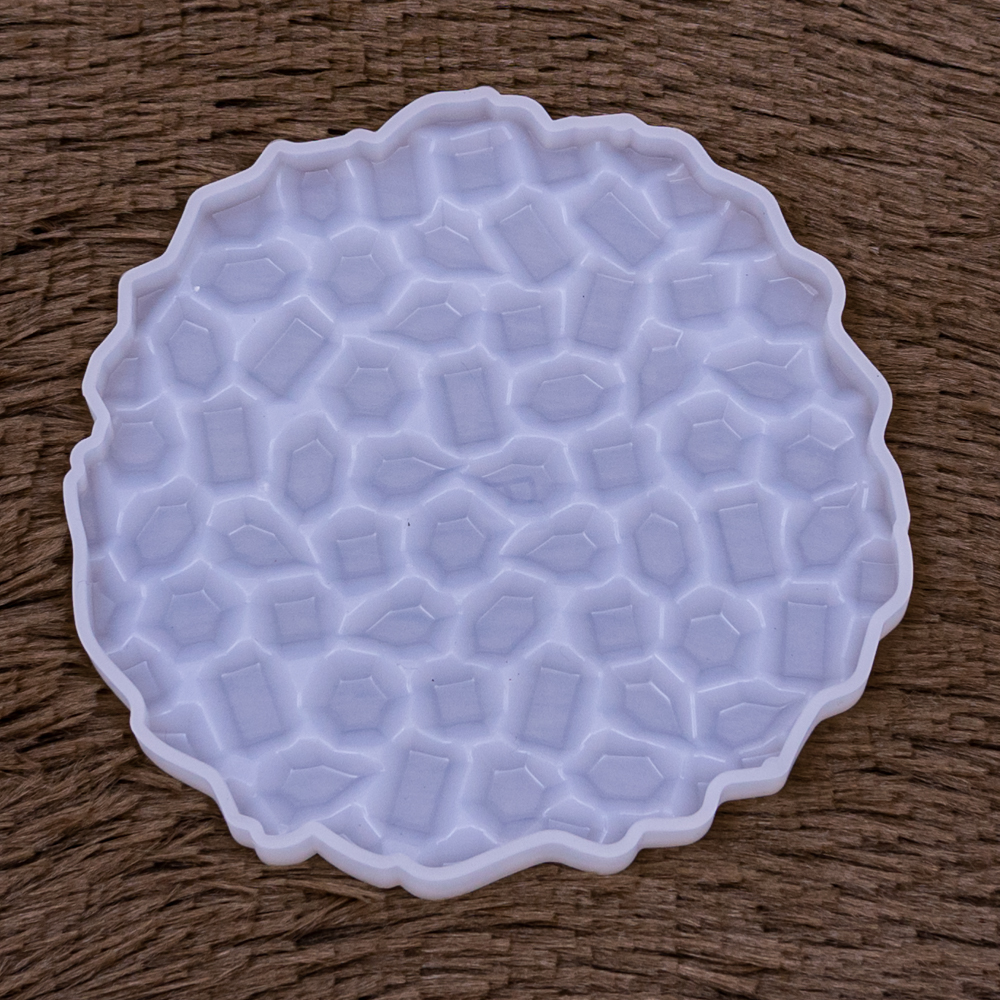 Molde de silicona posavaso diseño diamante 13cm