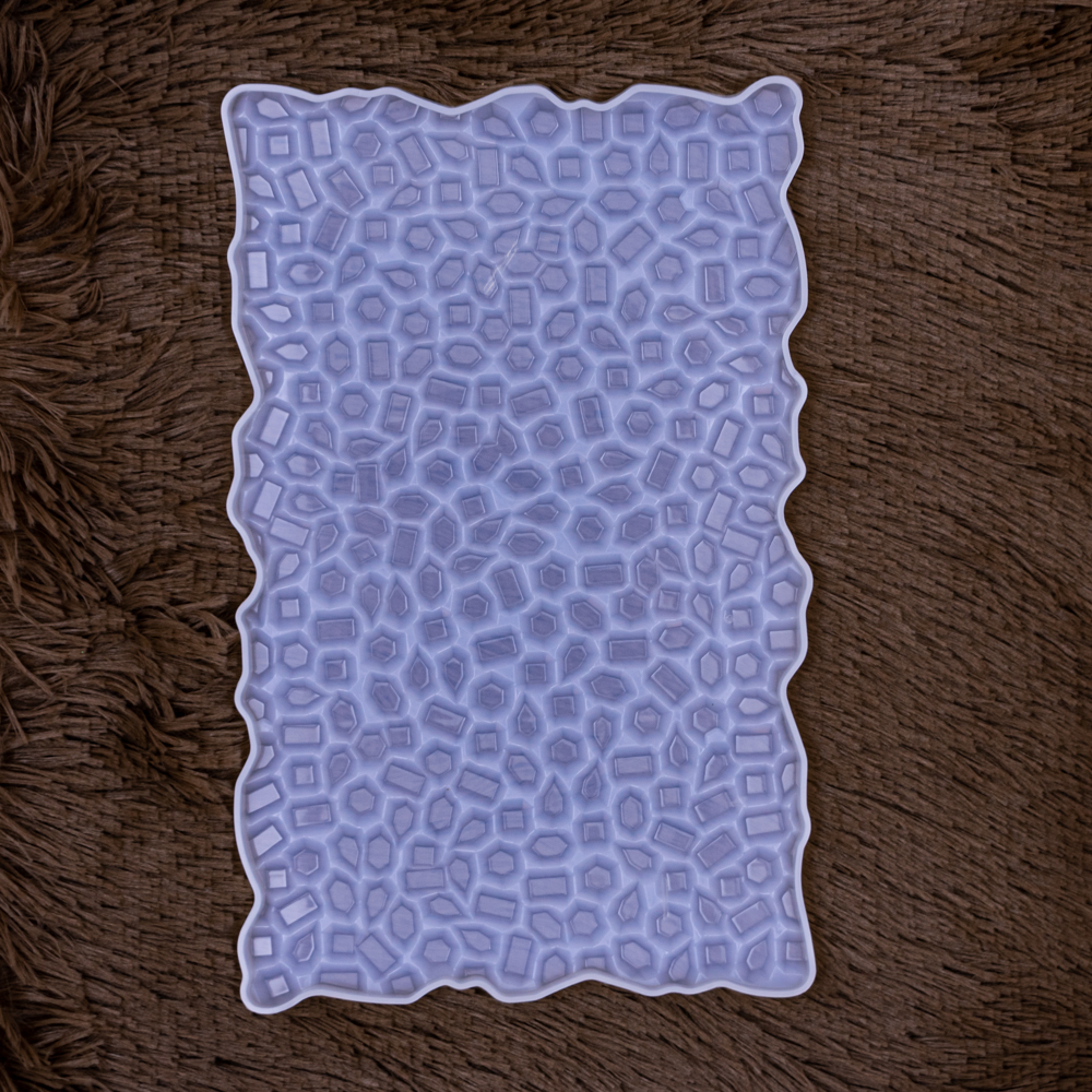 Molde de silicona rectángulo efecto diamante