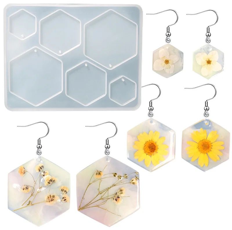 Molde de silicona hexagonal para arito 119*109mm