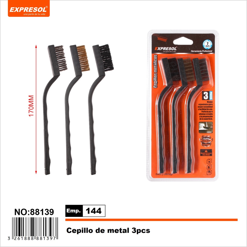 Cepillo de metal 3 piezas EXPRESOL
