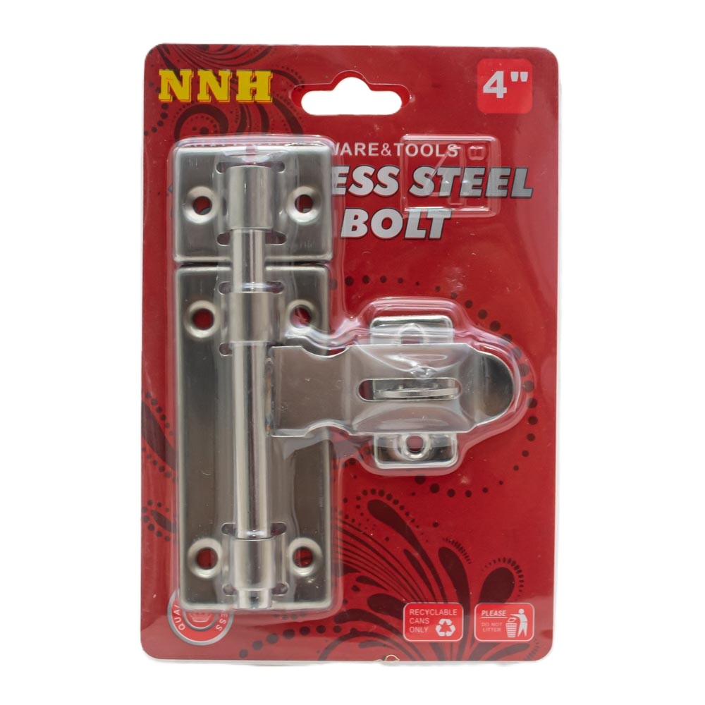 Traba de acero inoxidable para puerta 4"