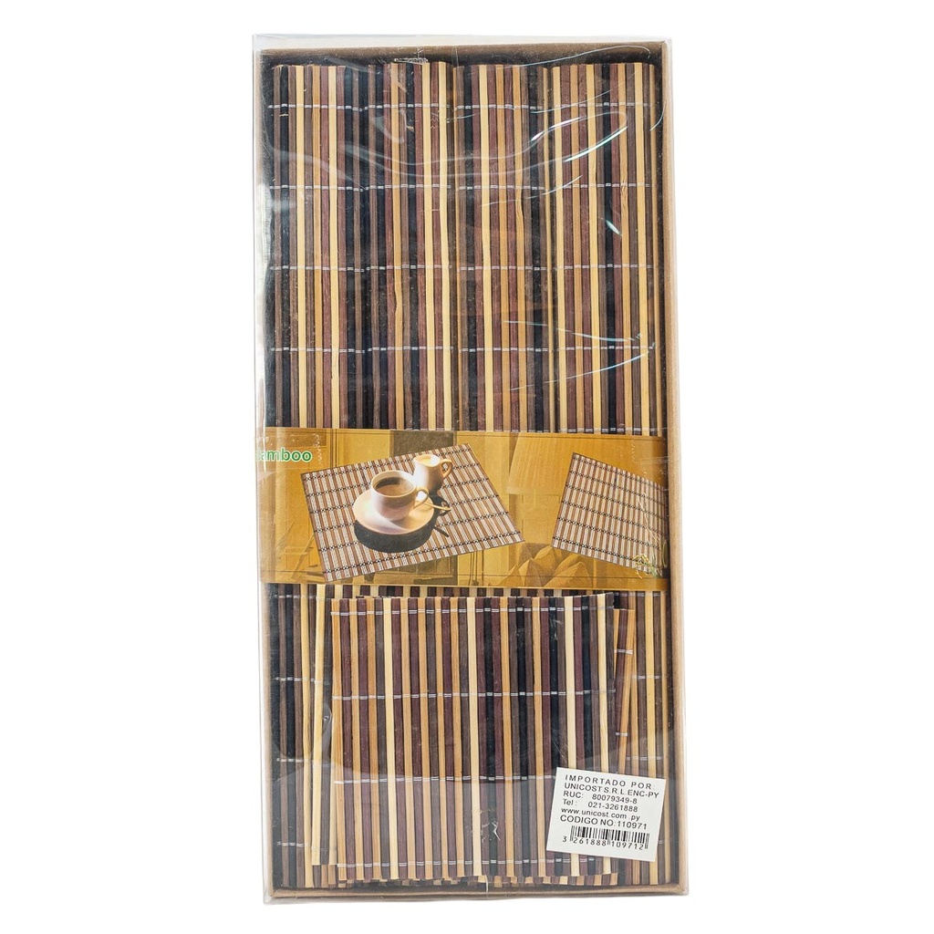 Individual de bambú 45*30cm 8 piezas