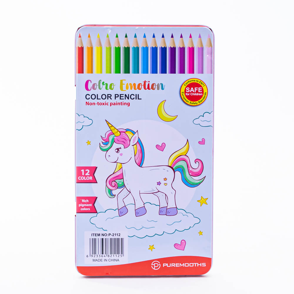 Lapiz de color caja de metal 12pc P-2112