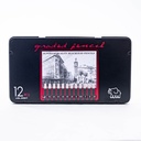 Lapiz de papel con estuche de metal 12pc