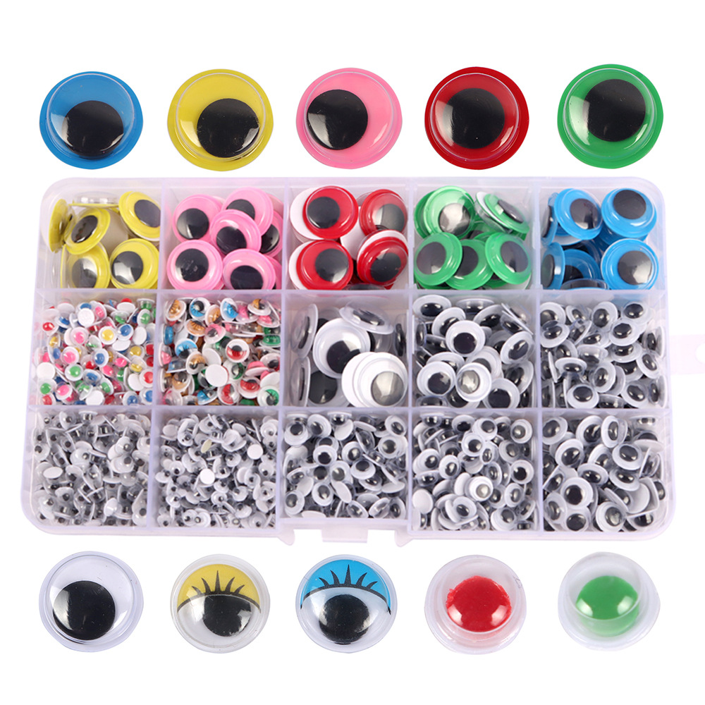 Set de ojitos 1500pc (4/5/6/8/8/15mm)
