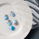 Sticker para uñas olas blancas con relieve