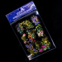Sticker pvc flor bordes dorados