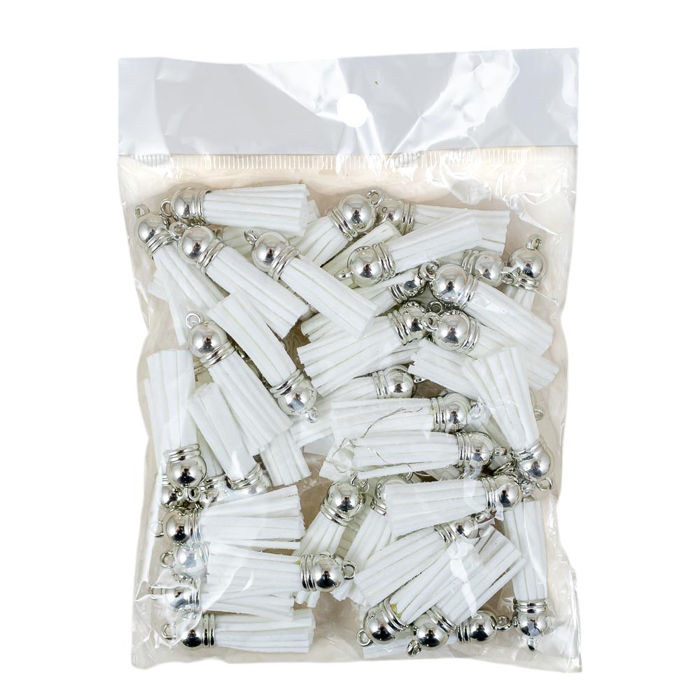 Borla gamuza blanco 50 piezas