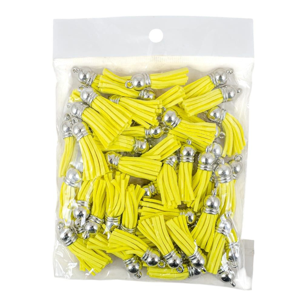 Borla gamuza amarillo 50 piezas