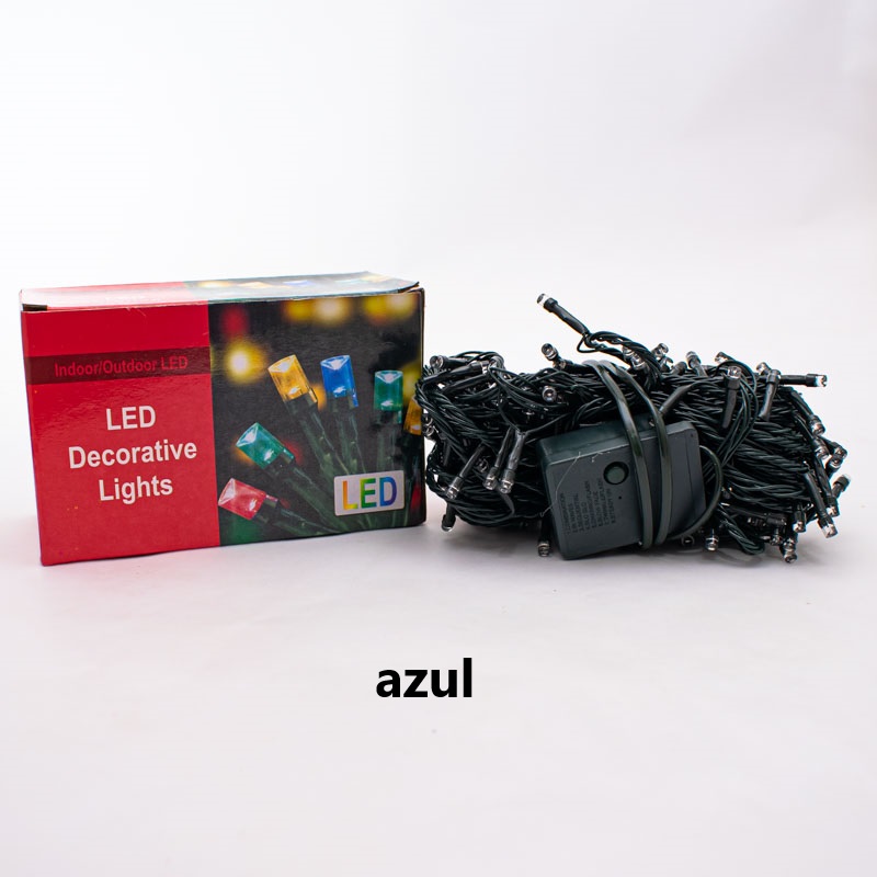 Luz de navidad tira azul 200l 17m