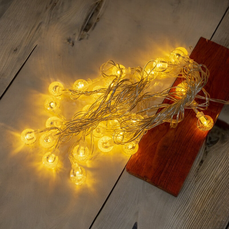 Luz navideño pelotita 28led 5m amarillo